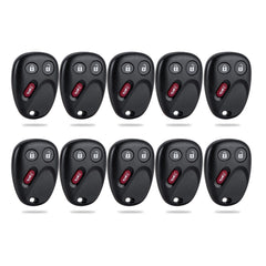 Lots of 10 Car Remote Fob Replacement for MYT3X6898B fits 2002 2003 2004 2005 2006 2007 Chevy Trailblazer 3 Button