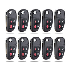 Lots of 10 Extra-Partss Remote Car Key Fob Replacement for Jaguar NHVWB1U241 CWTWB1U243 fits 2002 2003 2004 2005 2006 2007 2008 X-Type S-Type