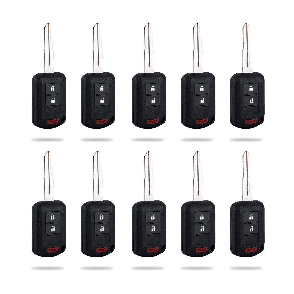 Lots of 10 Remote Key Fob Replacement for Mitsubishi Mirage Lancer Outlander RVR OUCJ166N 850G-J166N 3 Button