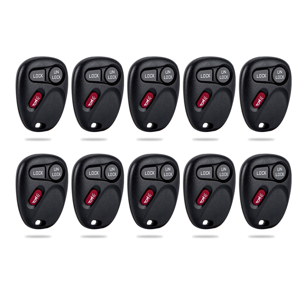 Lots of 10 Car Remote Fob Replacement for KOBLEAR1XT 15042968 fits 2001 2002 Chevy Tahoe 3 Button