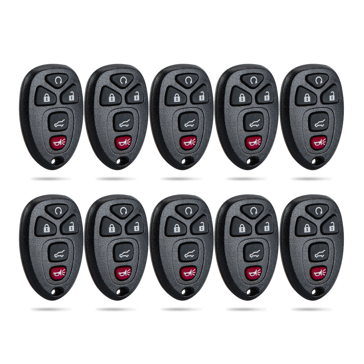 Lots of 10 Car Key Fob Replacement for Selected GM Chevy Keyless Entry 5 Button Remote OUC60270 22936101