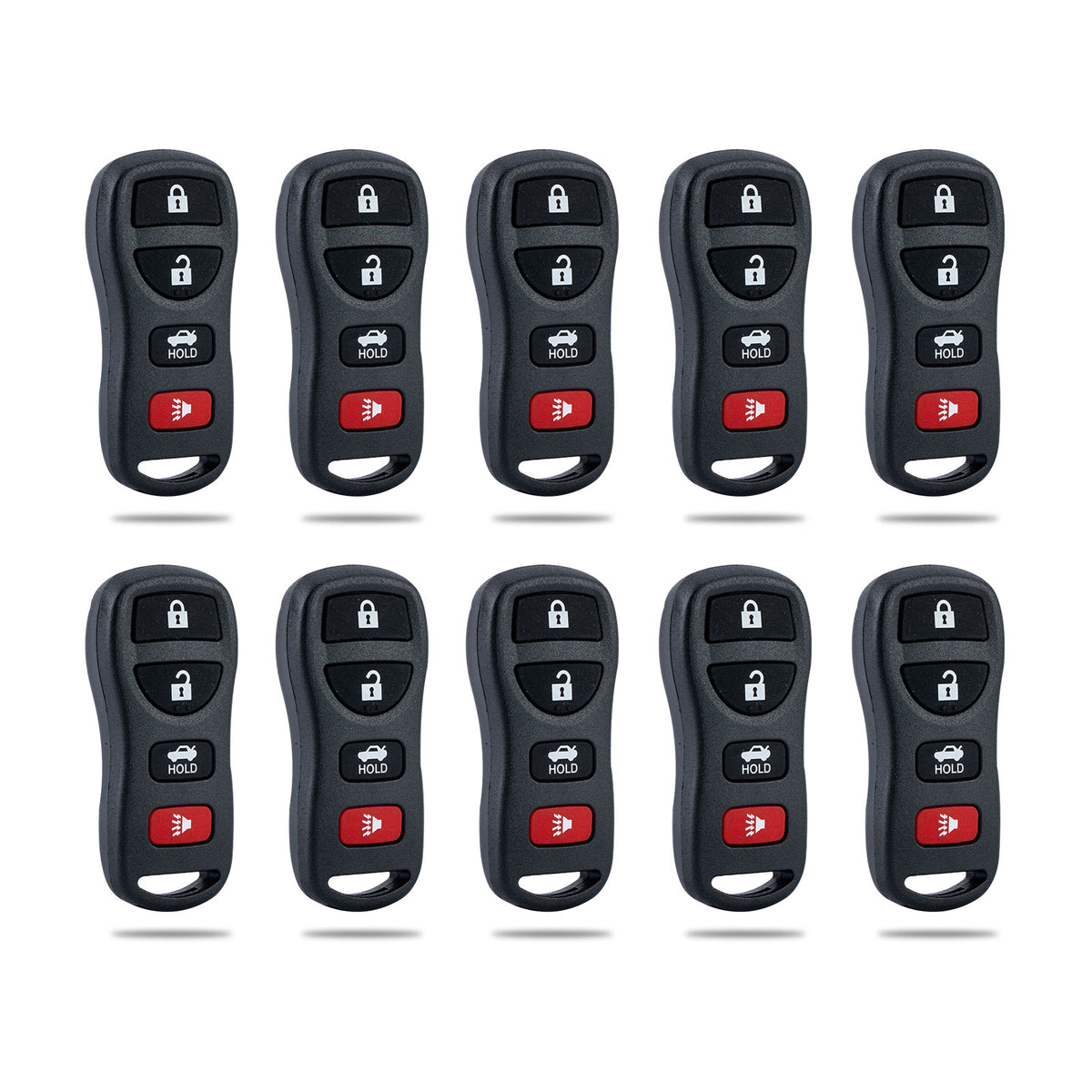 Lots of 10 Keyless Entry Remote Car Key Fob Replacement for Nissan Infiniti KBRASTU15 CWTWB1U821 4 Button 315Mhz