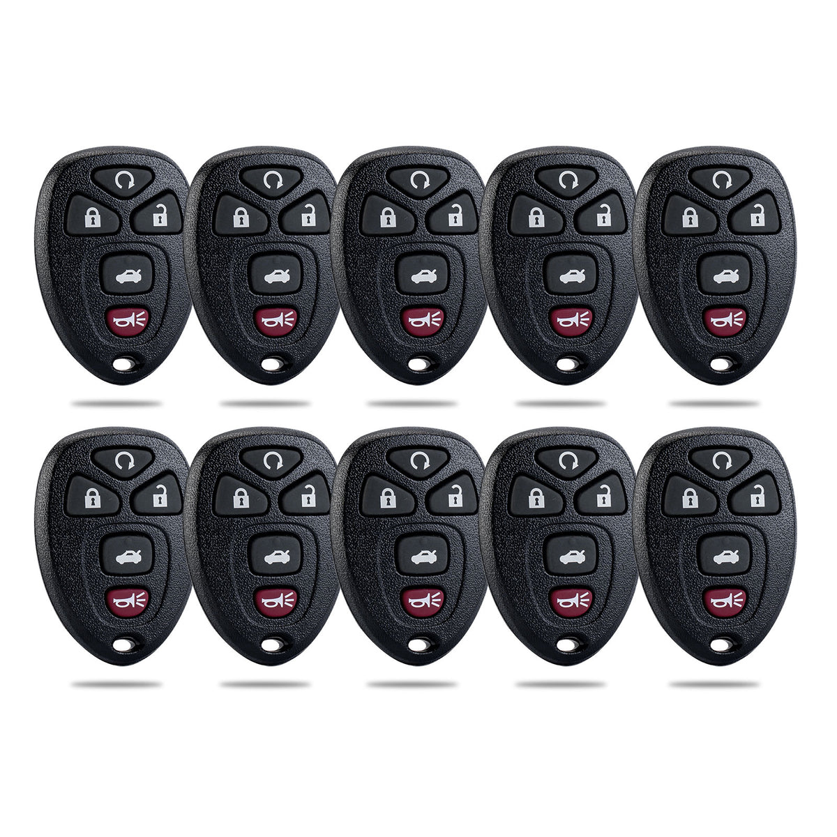 Lots of 10 Keyless Remote Car Key Fob Replacement for Lacrosse Cobalt Malibu G5 G6 Grand Prix Aura Sky 5 Button Remote KOBGT04A 22733524