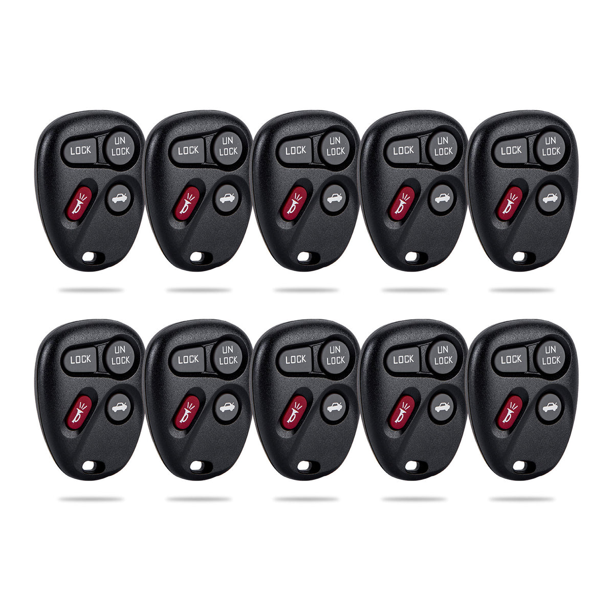 Lots of 10 Car Remote Fob Replacement for ABO1502T fits 1996 1997 1998 1999 2000 Chevy Tahoe 4 Button