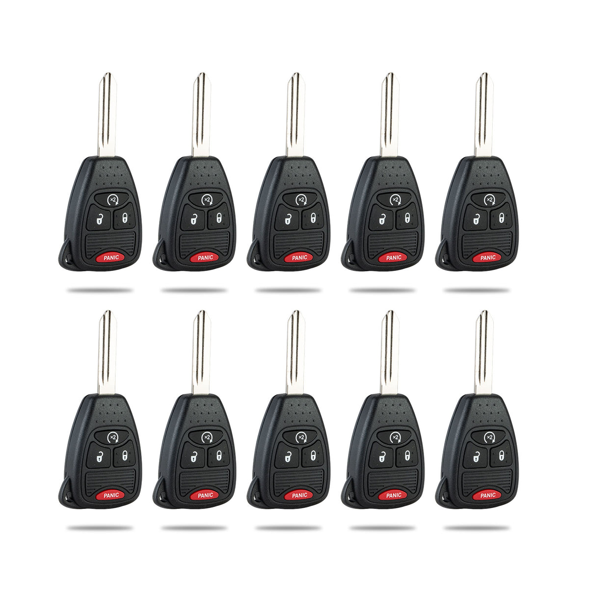 Lots of 10 Extra-Partss Keyless Remote Start Car Key Fob Replacement for Compass Patriot Wrangler 4 Button Remote OHT692427AA 04589621AA