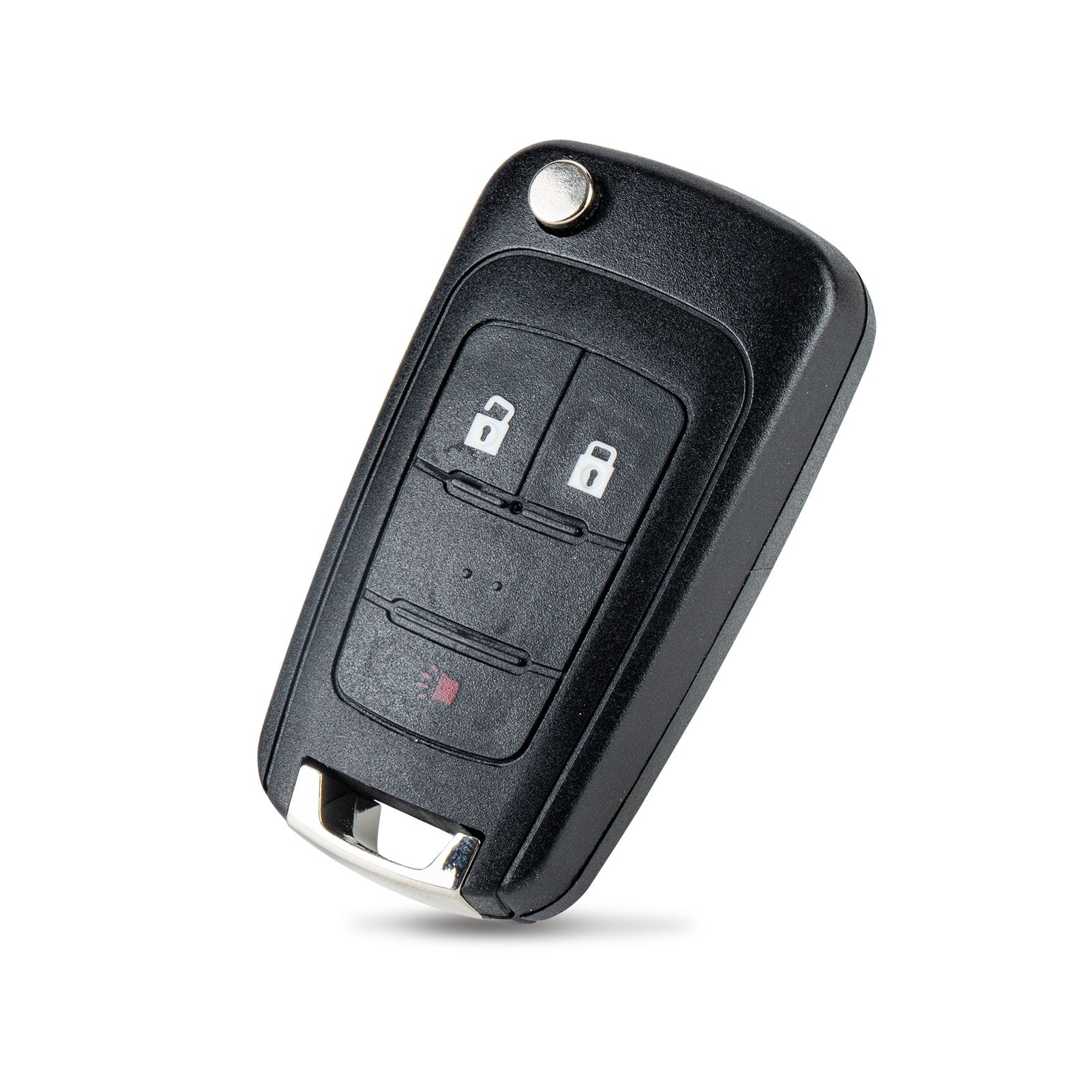 Key Fob Keyless Entry Remote Flip Shell Case & Pad fits Chevy 2010-2017 Equinox / 2012-2017 Sonic/GMC 2010-2017 Terrain