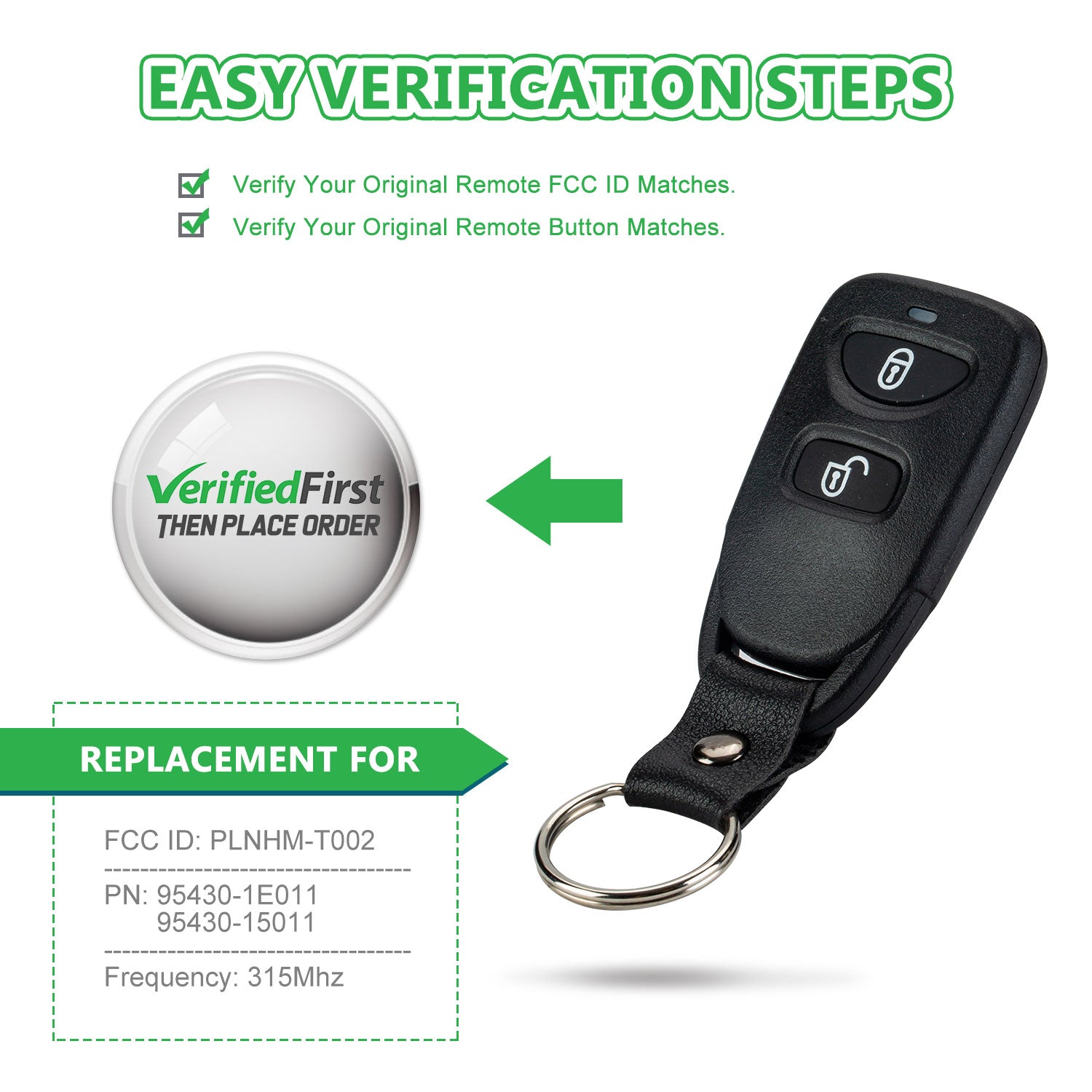 Extra-Partss Remote Car Key Fob Replacement for Hyundai PLNHM-T002 fits 2006 2007 2008 2009 2010 2011 Accent