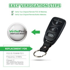 Lots of 5 Remote Car Key Fob Replacement for Kia PLNHM-T011 fits 2007 2008 2009 Sorento