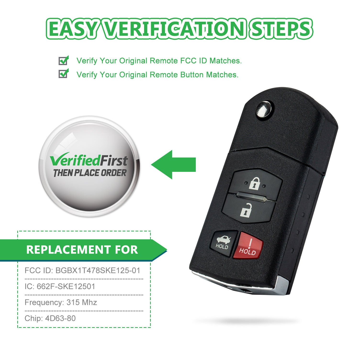 Lots of 10 Remote Car Key Fob Replacement for 2010 2011 2012 2013 Mazda 3 6 BGBX1T478SKE125-01 662F-SKE12501 4 Button