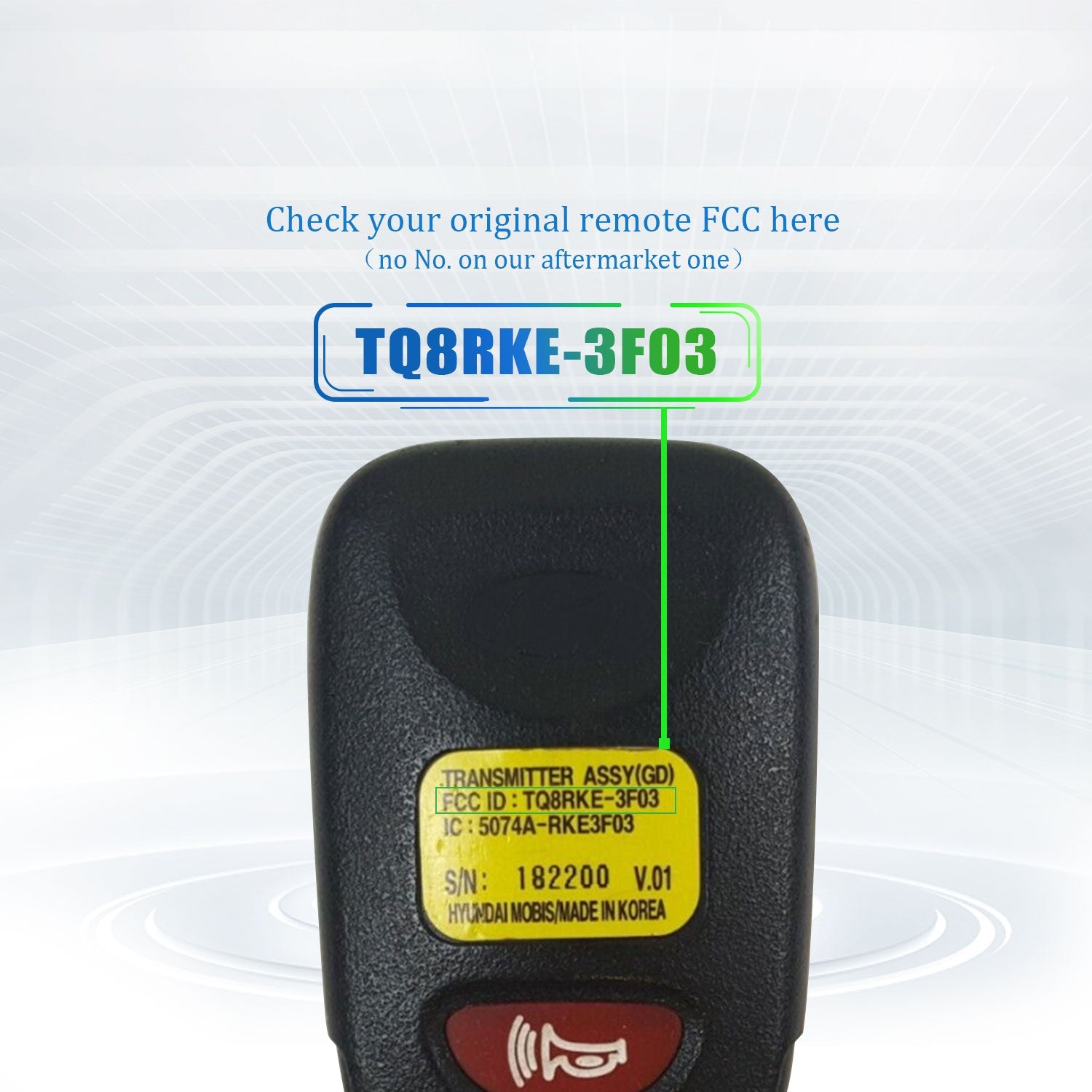 Lots of 5 Remote Car Key Fob Replacement for Hyundai TQ8RKE-3F03 fits 2011 2012 2013 2014 Accent