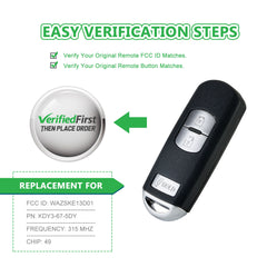 Extra-Partss Remote Car Key Fob Replacement for Mazda WAZSKE13D01 fits 2017 2018 CX-3 2013 2014 2015 2016 CX-5