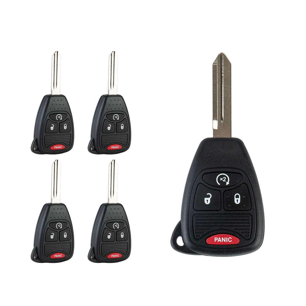 Lots of 5 Extra-Partss Keyless Remote Start Car Key Fob Replacement for Compass Patriot Wrangler 4 Button Remote OHT692427AA 04589621AA