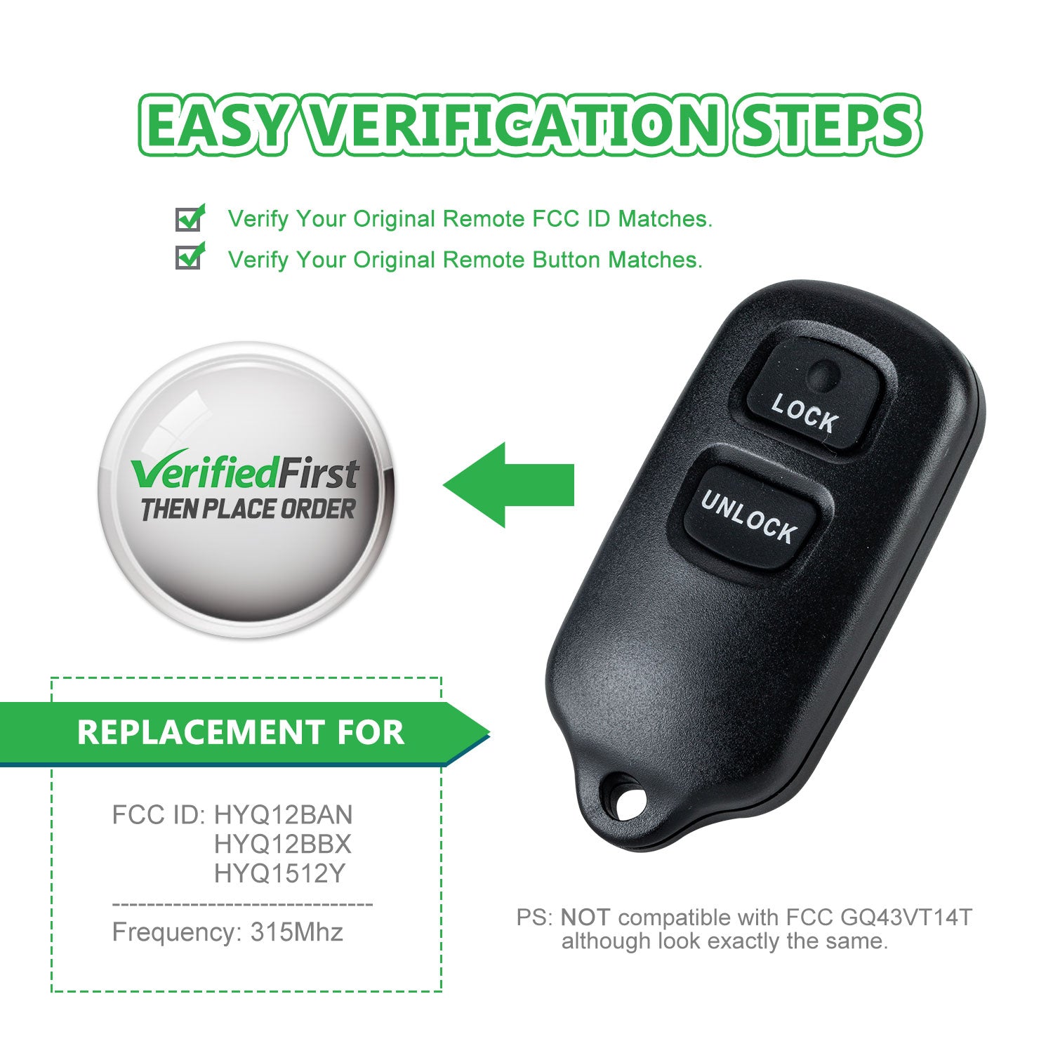 Lots of 10 Extra-Partss Car Remote Fob Replacement for Toyot-a HYQ12BAN, HYQ12BBX, HYQ1512Y fits 2001 2002 2003 Prius