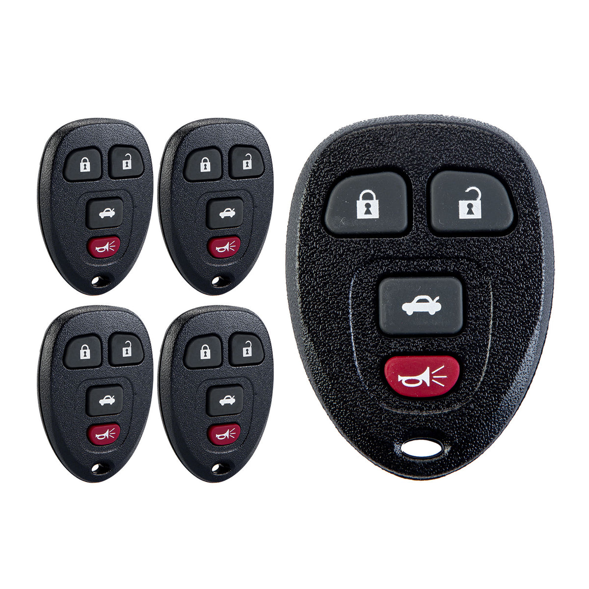 Lots of 5 Car Remote Fob Replacement for KOBGT04A 15252034 fits 2007 2008 2009 2010 Chevy Cobalt 4 Button