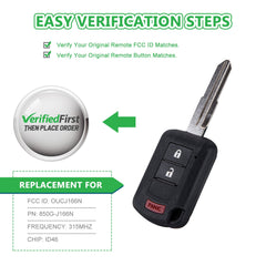 Lots of 10 Remote Key Fob Replacement for Mitsubishi Mirage Lancer Outlander RVR OUCJ166N 850G-J166N 3 Button