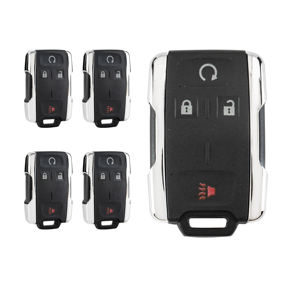 Lots of 5 Remote Car Key Fob Replacement for GMC M3N-32337100 13577770 13580082 fits 2014 2015 2016 2017 Sierra 4 Button
