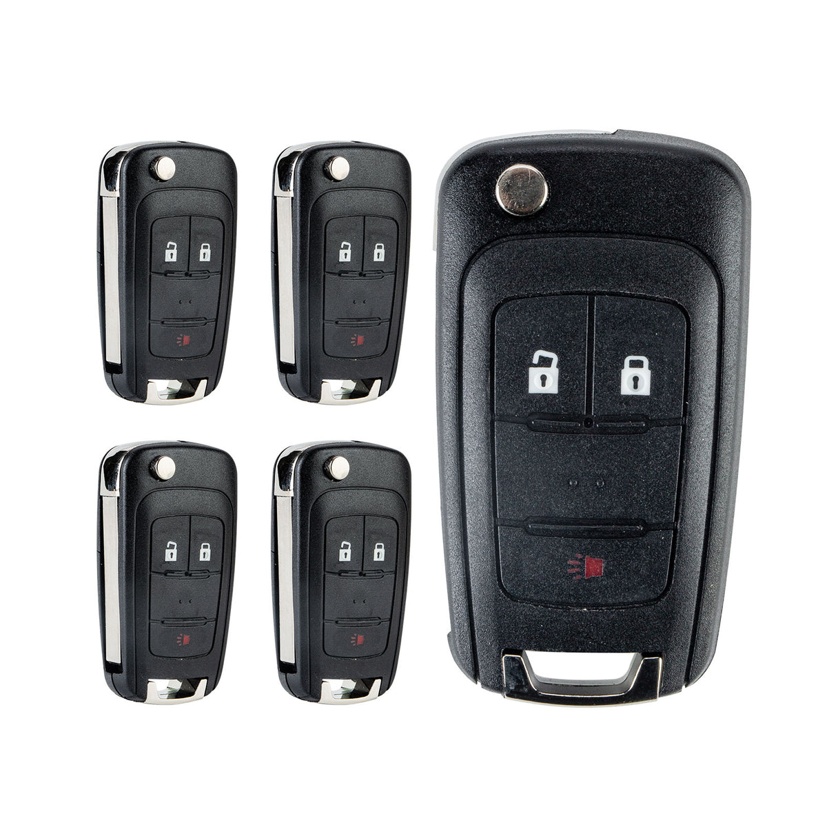 Lots of 5 Extra-Partss Remote Car Key Fob Replacement for Chevy OHT01060512 3-btn fits 2010 2011 2012 2013 2014 2015 2016 2017 Equinox Terrain
