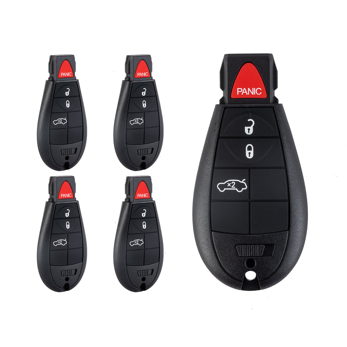 Lots of 5 Extra-Partss Keyless Remote Car Key Fob Replacement for Dodge IYC-C01C or M3N5WY783X fits Ram 1500 4 Button