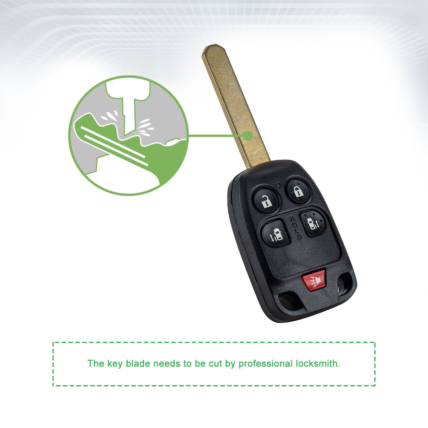 Extra-Partss Remote Car Key Fob Replacement for Honda N5F-A04TAA fits 2011 2012 2013 2014 Odyssey 5 Button