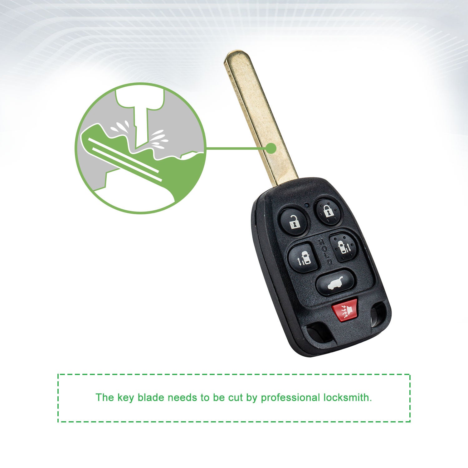 Extra-Partss Remote Car Key Fob Replacement for Honda N5F-A04TAA fits 2011 2012 2013 2014 Odyssey 6 Button
