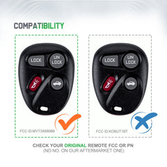 Lots of 10 Car Remote Fob Replacement for MYT3X6898B 15051014 fits 2002 2003 2004 2005 2006 2007 GMC Envoy 4 Button