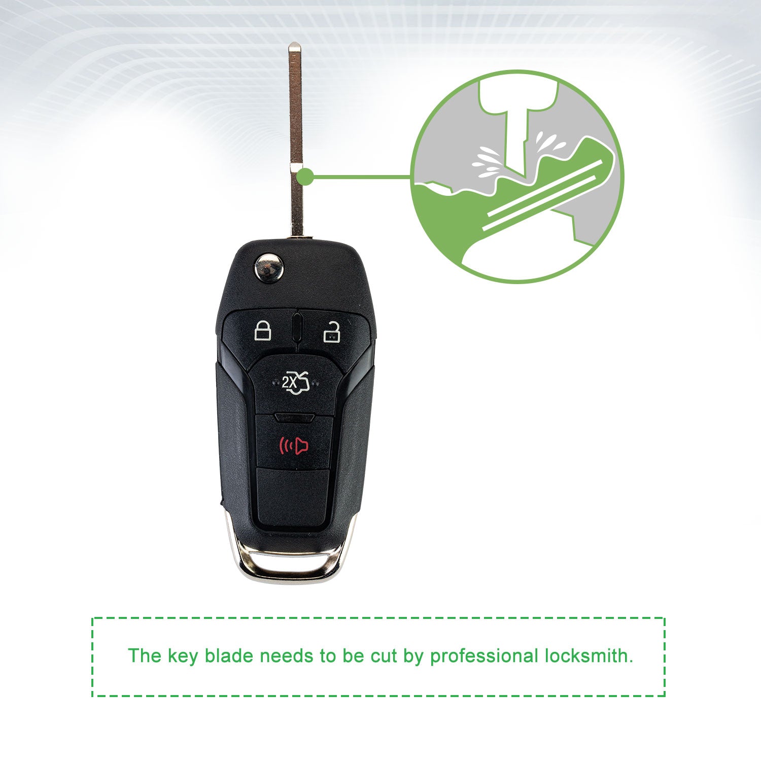 Extra-Partss Remote Car Key Fob Replacement for Ford N5F-A08TAA fits 2013 2014 2015 2016 Fusion