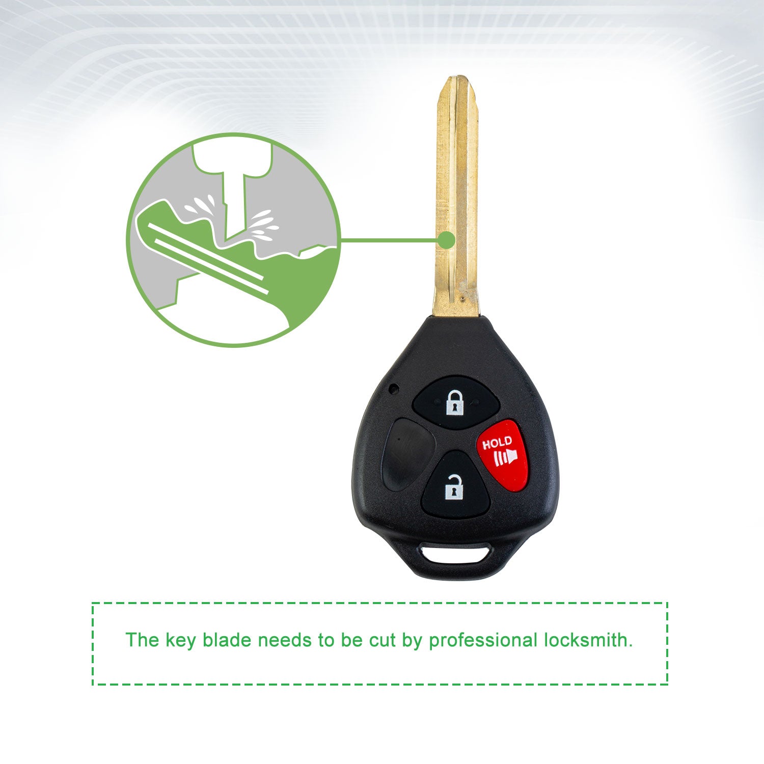 Extra-Partss Remote Car Key Fob Replacement for Toyota MOZB41TG fits 2007 2008 2009 2010 Yaris