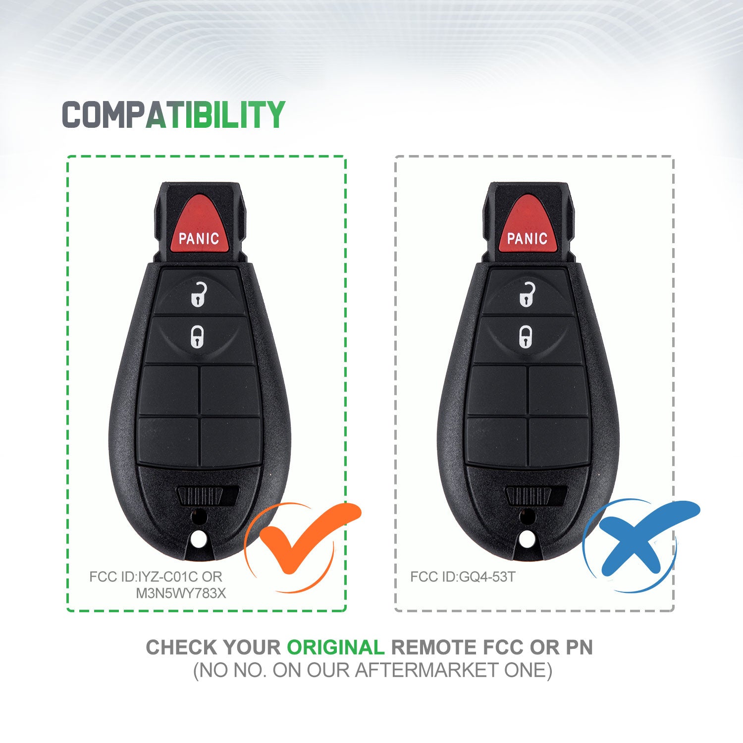 Extra-Partss Car Remote Fob Replacement for M3N5WY783X IYZ-C01C fits 2008 2009 2010 2011 2012 Dodge Charger Challenger Durango