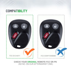 Lots of 5 Car Remote Fob Replacement for LHJ011 fits 2003 2004 2005 2006 Chevy Suburban 1500 2500 3 Button